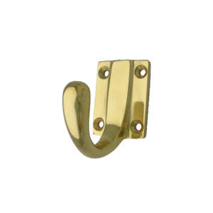 Kapstokhaak 9191 Vierkant Messing Gepolijst met lak 30x38mm