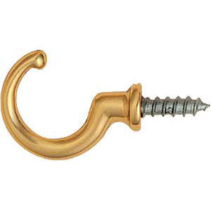 Haak 1505 Messing Gepolijst met lak 20 mm