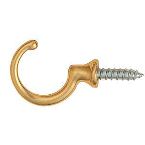 Haak 1505 Messing Gepolijst met lak 28 mm