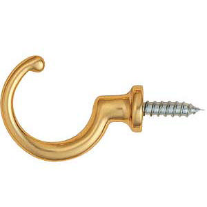 Haak 1505 Messing Gepolijst met lak 35 mm