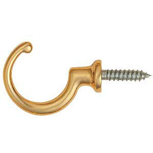 Haak 1505 Messing Gepolijst met lak 42 mm