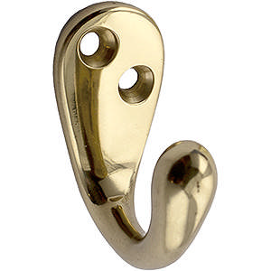 Kapstokhaak 81 Messing Gepolijst Zonder Lak 35mm