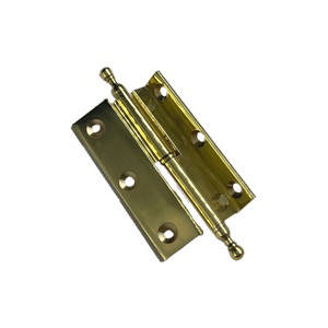 Kastscharnier V gebogen met fig. Messing gepolijst met lak 60XØ6 mm