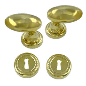 Deurkruk Elipse 30000L met set Messing Gepolijst Zonder lak 82x50mm