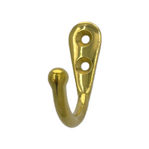 Kapstokhaak 1031 Messing Gepolijst met lak 30mm