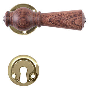 Deurkruk Østerbro 670, Nieuwe deuren, Mahonie, Messing Gepolijst Zonder lak