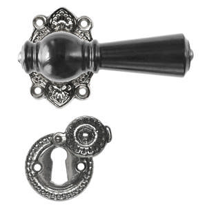 Deurkruk Østerbro 670, Oudere deuren, Zwart, Vernikkeld Glanzend