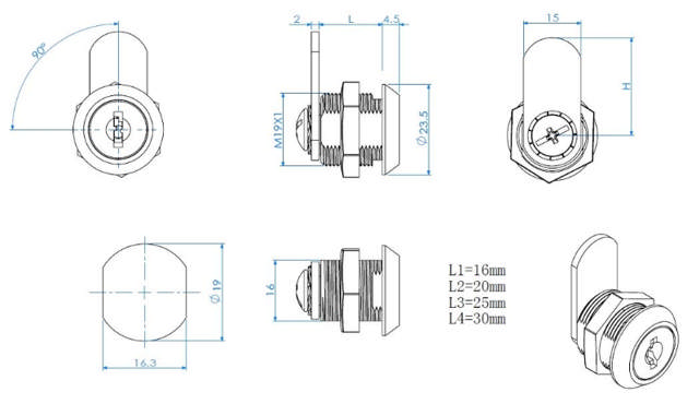 Siso 1900 Kastslot - 20 mm Hoofdsleutelsysteem