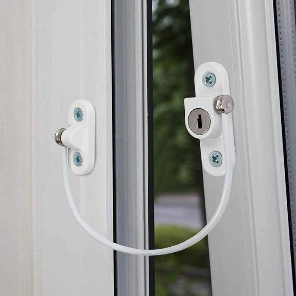 VENSTERSLOT, OVAAL MODEL, WIT, M/SS-304 DRAAD - 190MM