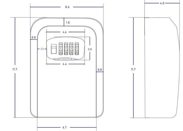 Klein kwaliteitssleutelkastje met rolcodes