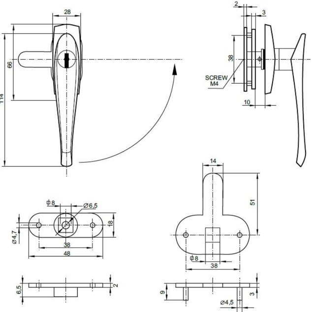 Siso garagegreep L-44